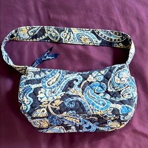 Vera Bradley Blue and beige Shoulder Bag with Paisley Design